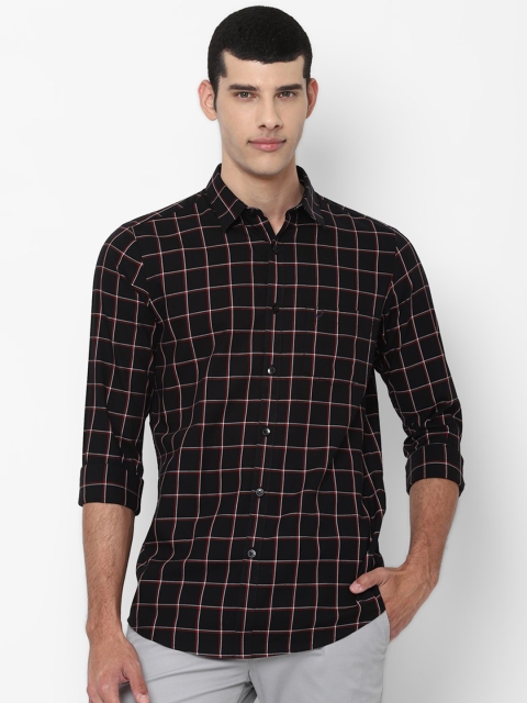 

Allen Solly Men Black Slim Fit Windowpane Checks Opaque Checked Casual Shirt