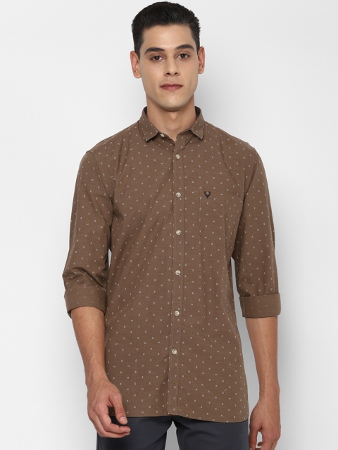 

Allen Solly Men Brown Slim Fit Opaque Printed Casual Shirt