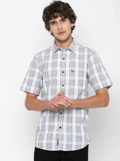 

Allen Solly Men Grey Slim Fit Gingham Checks Opaque Checked Casual Shirt