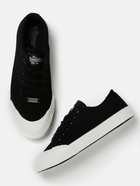 

Roadster Men Black Solid Sneakers
