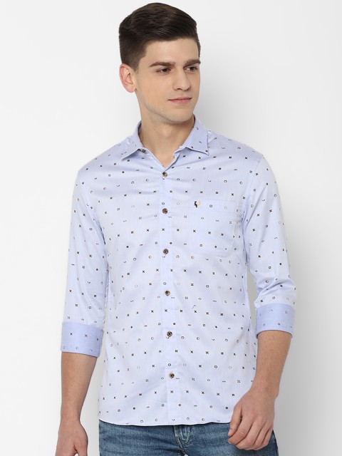 

Allen Solly Men Blue & Black Slim Fit Opaque Printed Pure Cotton Casual Shirt