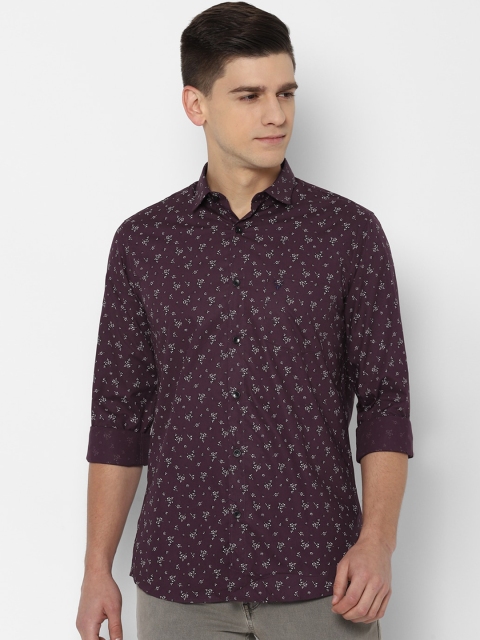 

Allen Solly Men Maroon & White Slim Fit Floral Opaque Printed Pure Cotton Casual Shirt