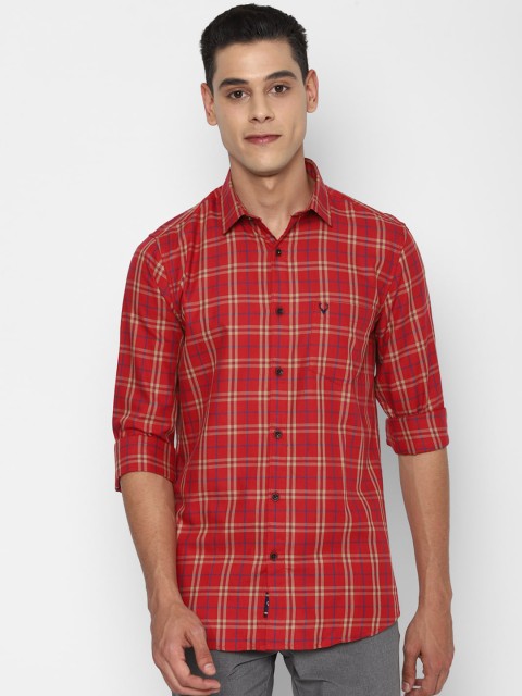 

Allen Solly Men Red Slim Fit Tartan Checks Opaque Checked Casual Shirt