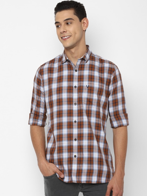 

Allen Solly Men Brown Slim Fit Opaque Checked Casual Shirt