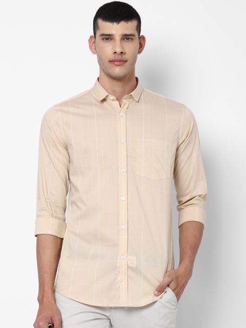 

Allen Solly Men Beige Slim Fit Windowpane Checked Casual Shirt