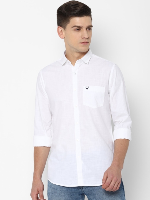 

Allen Solly Men White Slim Fit Opaque Pure Cotton Casual Shirt