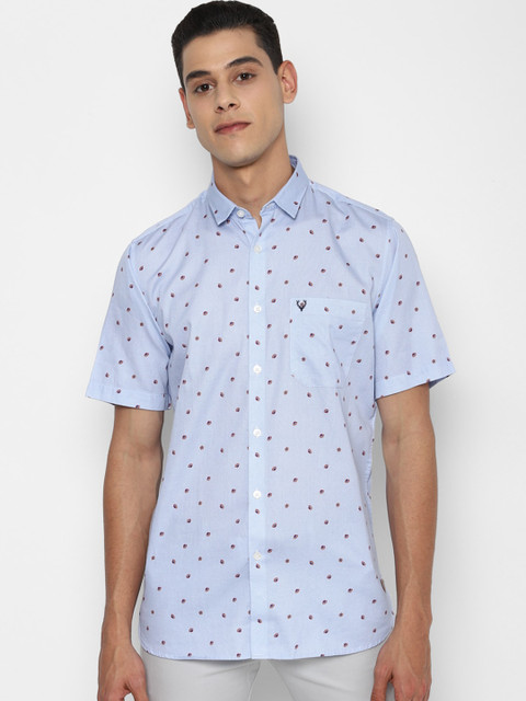 

Allen Solly Men Blue & Red Slim Fit Opaque Printed Pure Cotton Casual Shirt