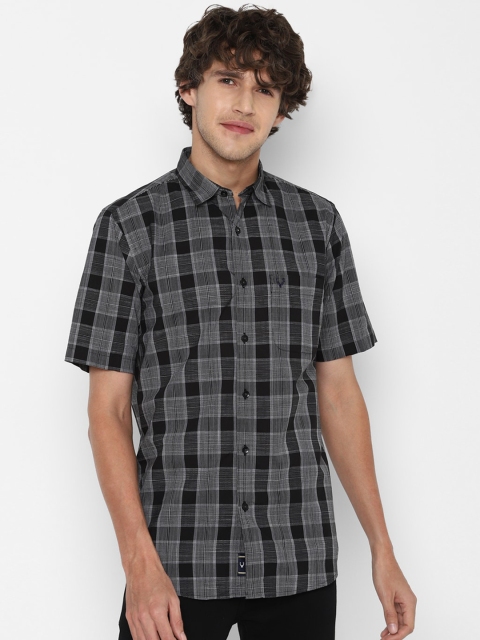 

Allen Solly Men Grey Slim Fit Opaque Checked Casual Shirt