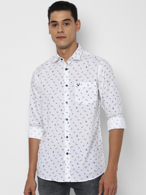 

Allen Solly Men White Slim Fit Opaque Printed Casual Shirt