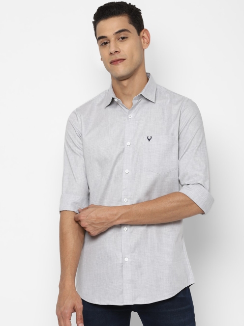

Allen Solly Men Grey Slim Fit Opaque Cotton Casual Shirt