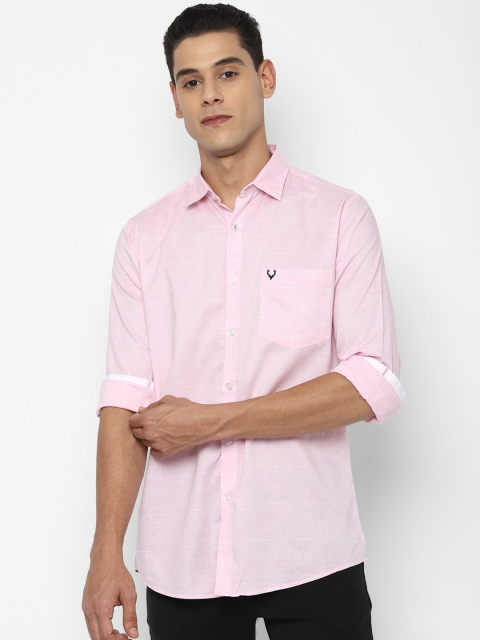 

Allen Solly Men Pink Slim Fit Opaque Pure Cotton Casual Shirt
