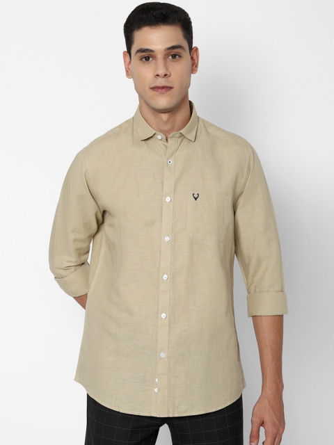 

Allen Solly Men Khaki Solid Slim Fit Casual Shirt