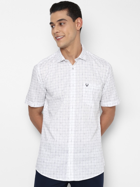 

Allen Solly Men White Slim Fit Grid Tattersall Checks Opaque Checked Casual Shirt
