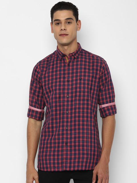 

Allen Solly Men Maroon Slim Fit Opaque Checked Casual Shirt