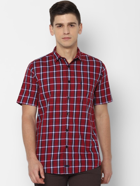 

Allen Solly Men Maroon Slim Fit Windowpane Checks Opaque Checked Casual Shirt