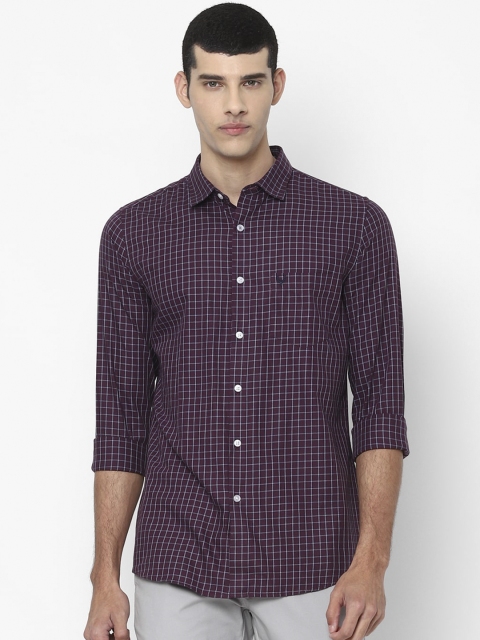 

Allen Solly Men Purple Slim Fit Opaque Checked Casual Shirt