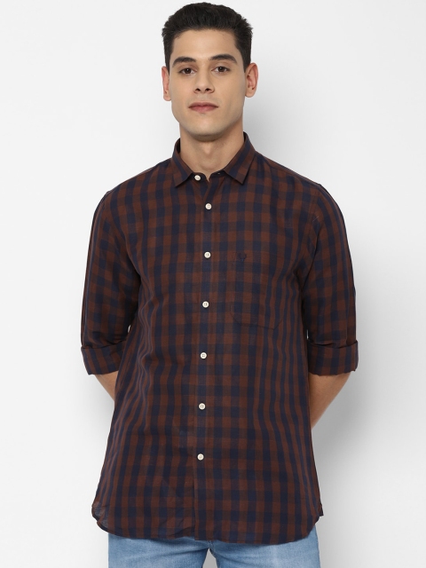 

Allen Solly Men Brown & Blue Slim Fit Opaque Checked Casual Shirt