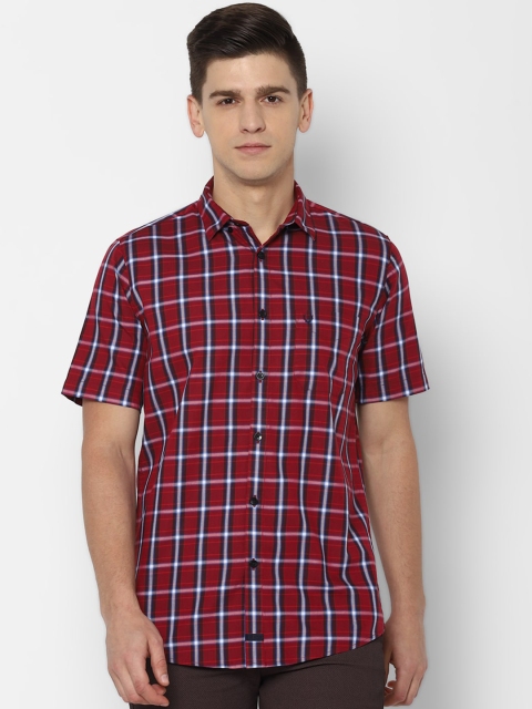 

Allen Solly Men Maroon Slim Fit Windowpane Checks Opaque Checked Casual Shirt