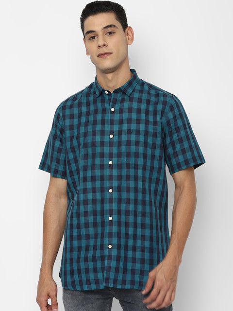 

Allen Solly Men Blue Slim Fit Buffalo Checks Opaque Checked Casual Shirt