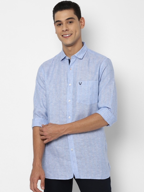 

Allen Solly Men Blue Slim Fit Opaque Pure Linen Casual Shirt