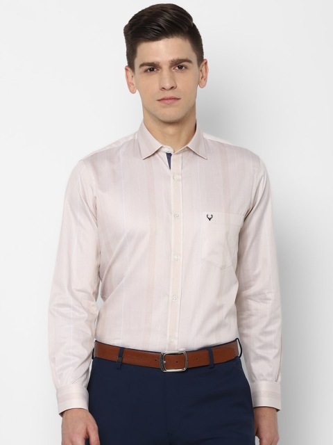 

Allen Solly Men Beige Slim Fit Opaque Striped Cotton Formal Shirt