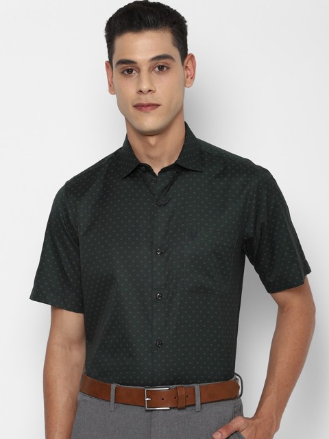 

Allen Solly Men Black Slim Fit Opaque Printed Pure Cotton Formal Shirt