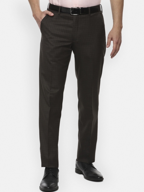 

Louis Philippe Permapress Men Brown Formal Trousers