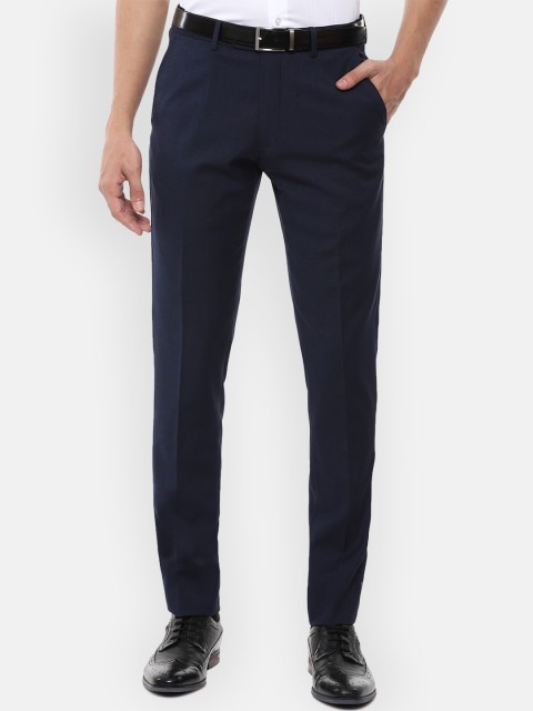 

Louis Philippe Men Navy Blue Slim Fit Formal Trousers