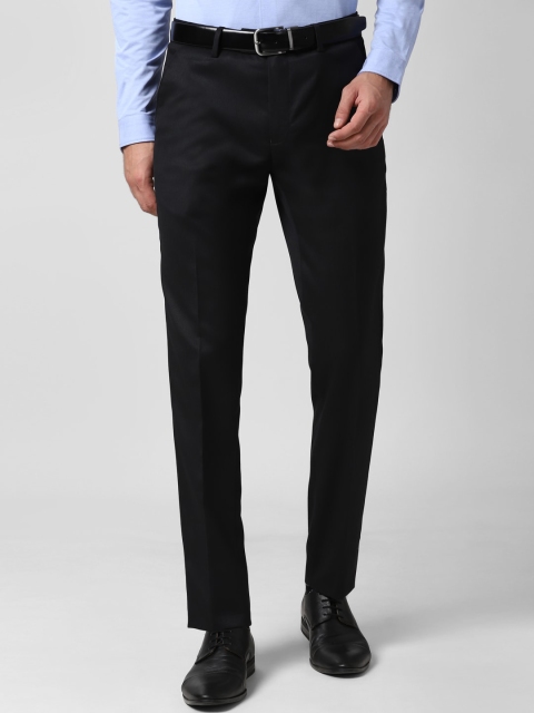 

Peter England Men Black Slim Fit Formal Trousers