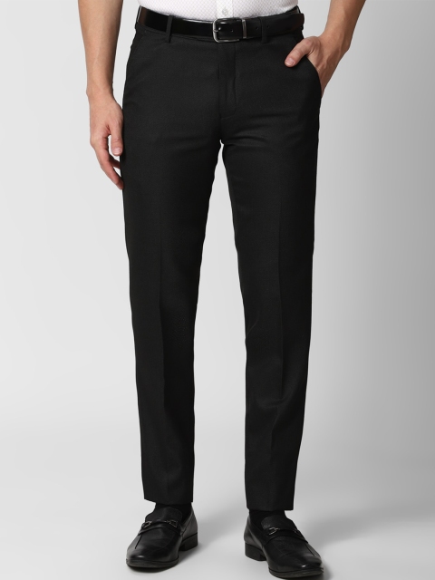 

Peter England Men Black Slim Fit Formal Trousers