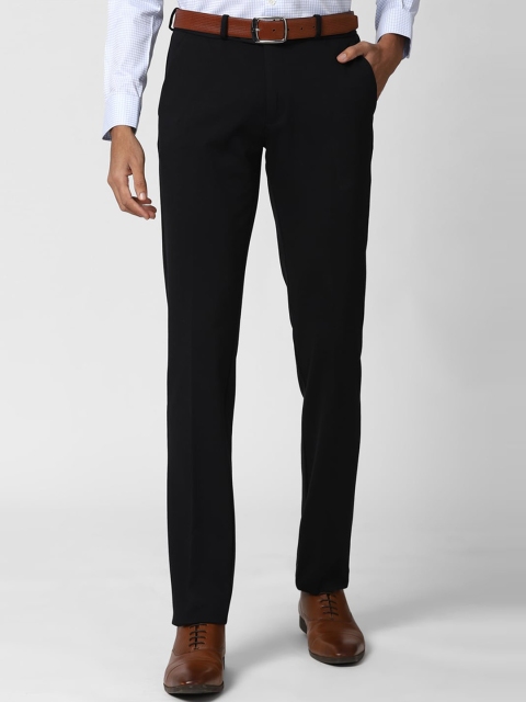 

Peter England Men Black Slim Fit Formal Trousers