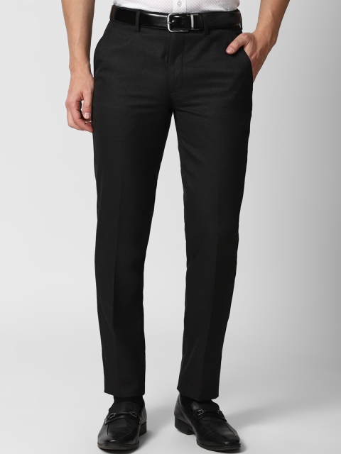 

Peter England Men Black Slim Fit Formal Trousers