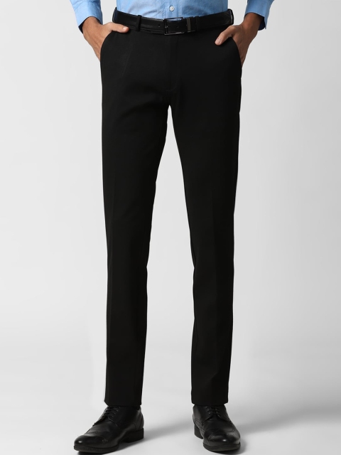 

Peter England Men Black Slim Fit Formal Trousers