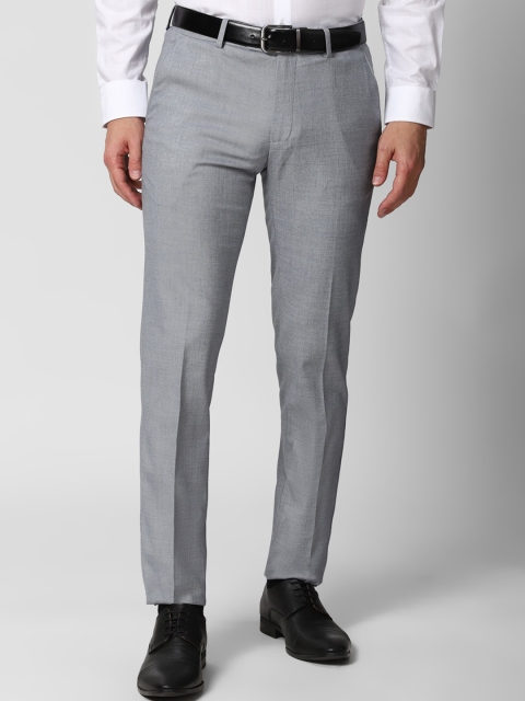 

Peter England Men Grey Textured Slim Fit Formal Trousers