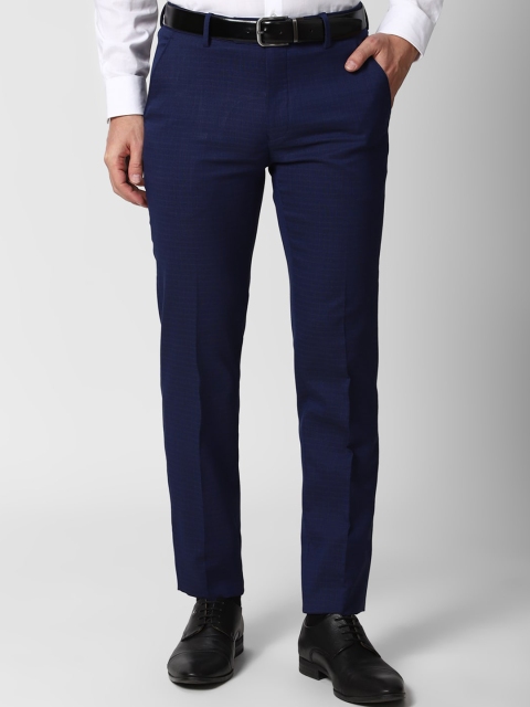 

Peter England Men Navy Blue Slim Fit Formal Trousers