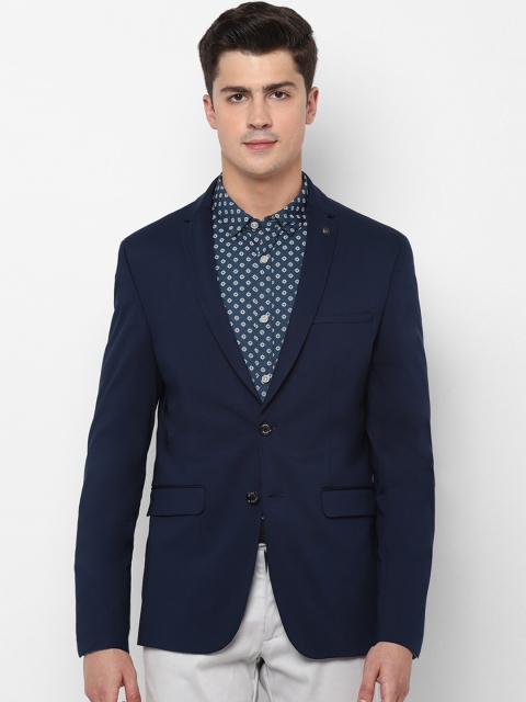 

Allen Solly Men Navy Blue Solid Single-Brested Slim-Fit Blazer