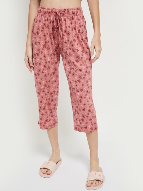 

max Women Pink Pure Cotton Printed Capris