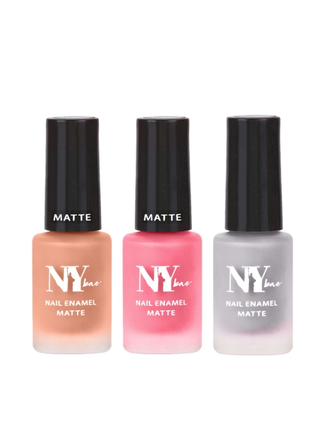 

NY Bae Set of 3 Matte Nail Lacquer - Orange - Pink - Purple, Multi