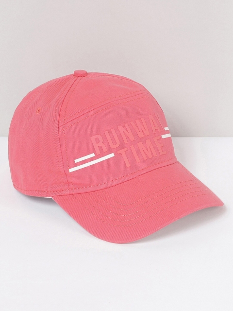 

max Women Pink & White Printed Baseball Cap