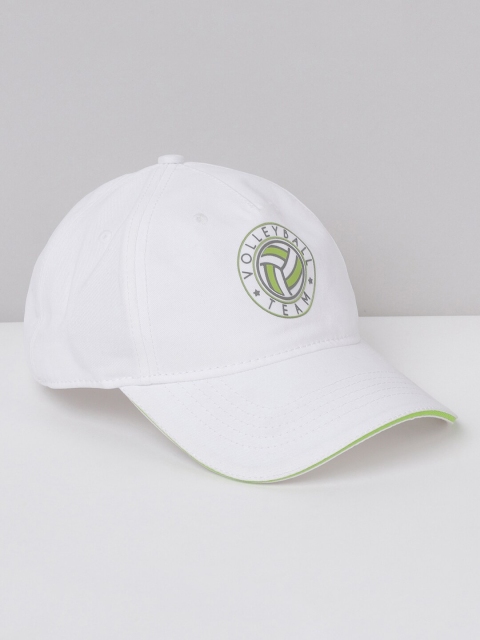 

max Women White Printed Cotton Baseball Cap