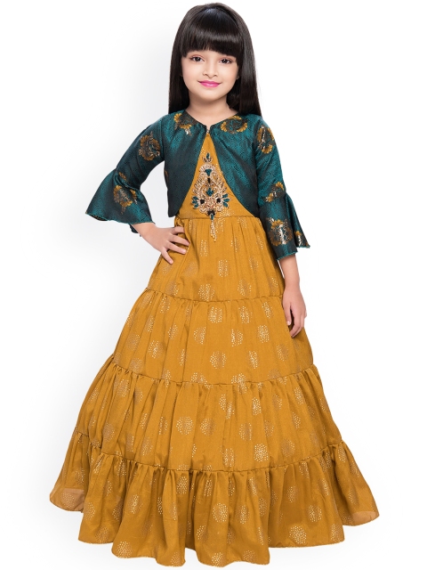 

BETTY Gold-Toned Floral Satin Maxi Dress with Jacket