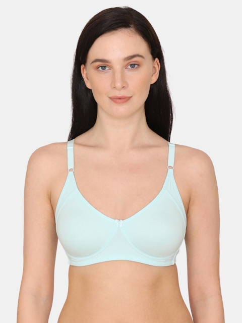 

Zivame Blue Solid T-Shirt Bra - Wireless Non-Padded