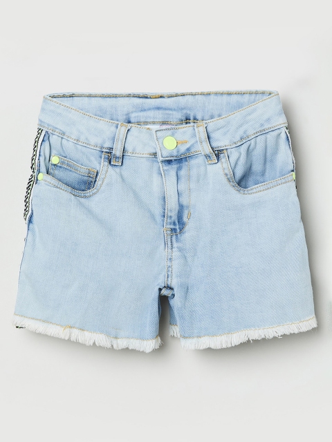 

max Girls Blue Washed Denim Shorts