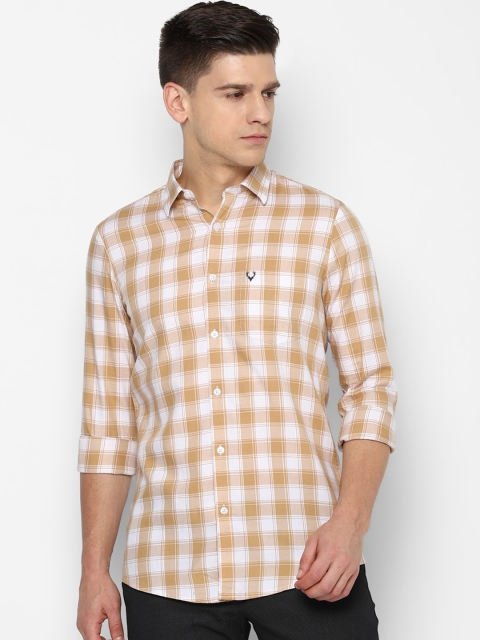 

Allen Solly Men Khaki Slim Fit Opaque Checked Cotton Casual Shirt