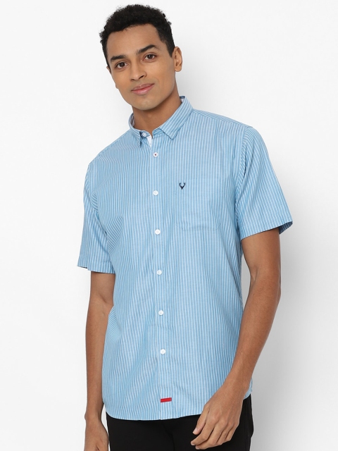 

Allen Solly Men Blue Slim Fit Opaque Striped Casual Shirt