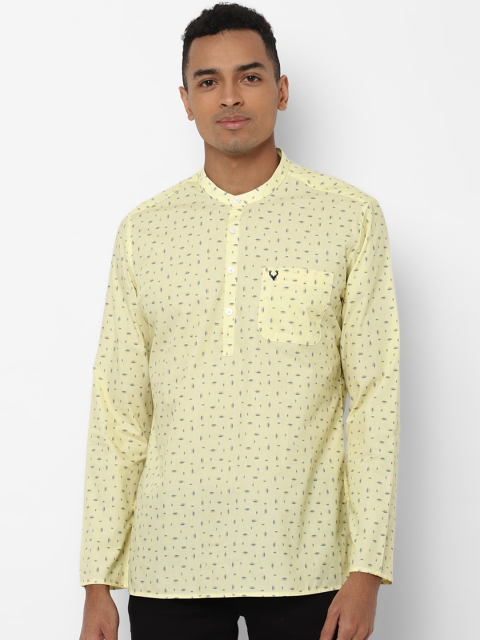 

Allen Solly Men Yellow Slim Fit Opaque Printed Casual Shirt