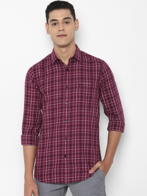 

Allen Solly Men Maroon Slim Fit Tartan Checks Opaque Checked Casual Shirt