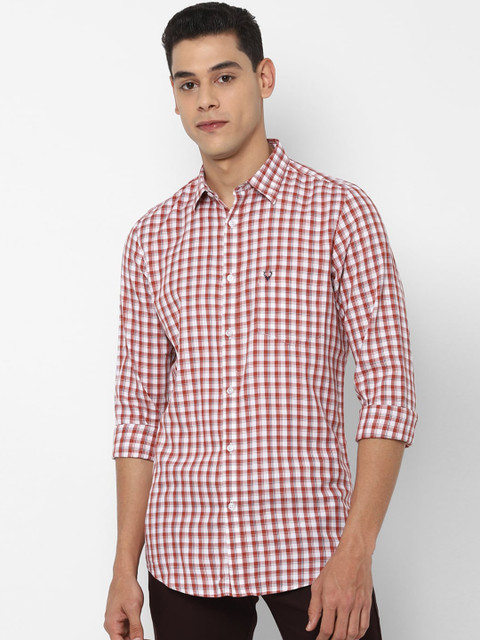 

Allen Solly Men Maroon Slim Fit Opaque Checked Cotton Casual Shirt