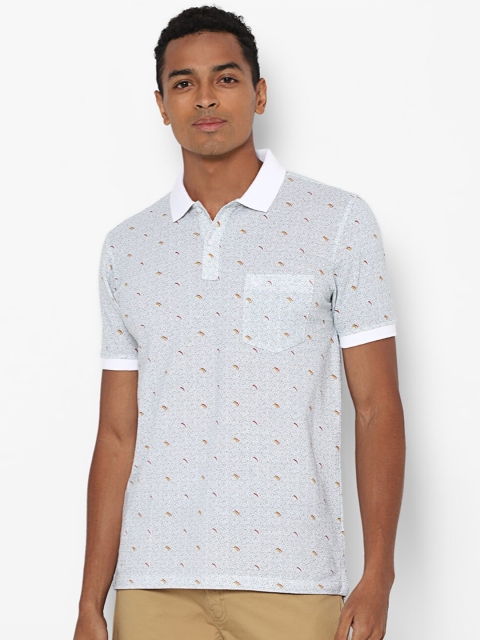 

Allen Solly Men Grey Printed Polo Collar Pockets T-shirt