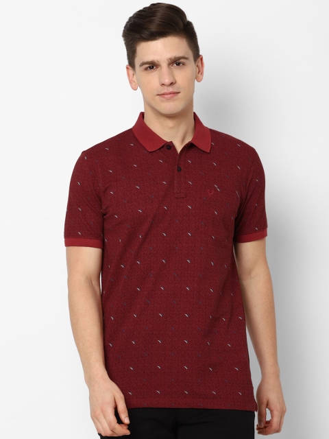 

Allen Solly Men Maroon Printed Polo Collar T-shirt